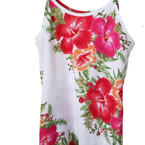 2 For $5 Sale Rima Beachworld White  Floral Top Adjustable  Straps  Large - Picture 3 of 10